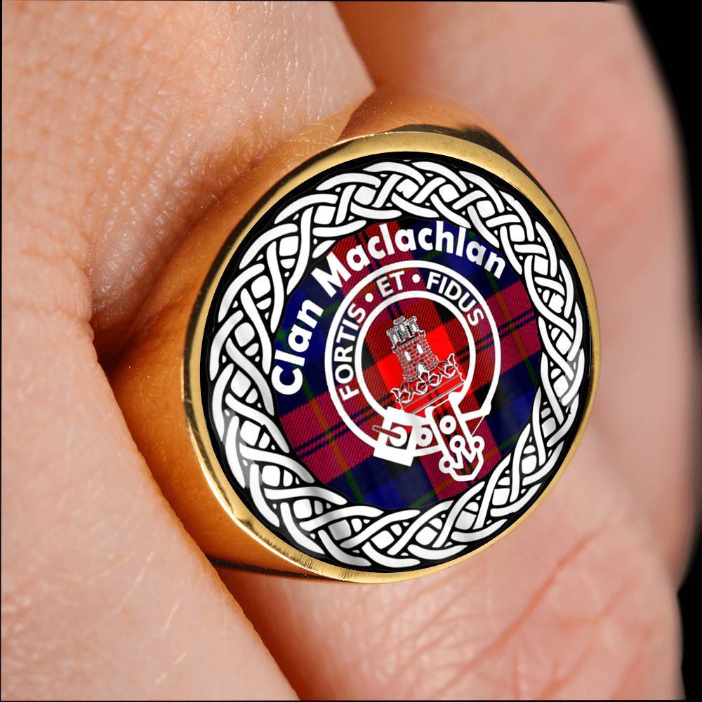 Maclachlan Crest Clan Tartan Ring Scottish