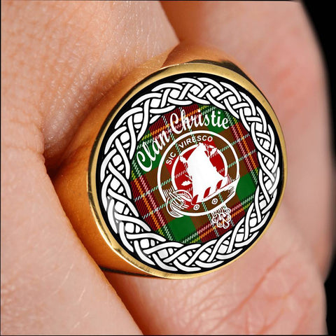 Image of Christie Crest Clan Tartan Ring Scottish