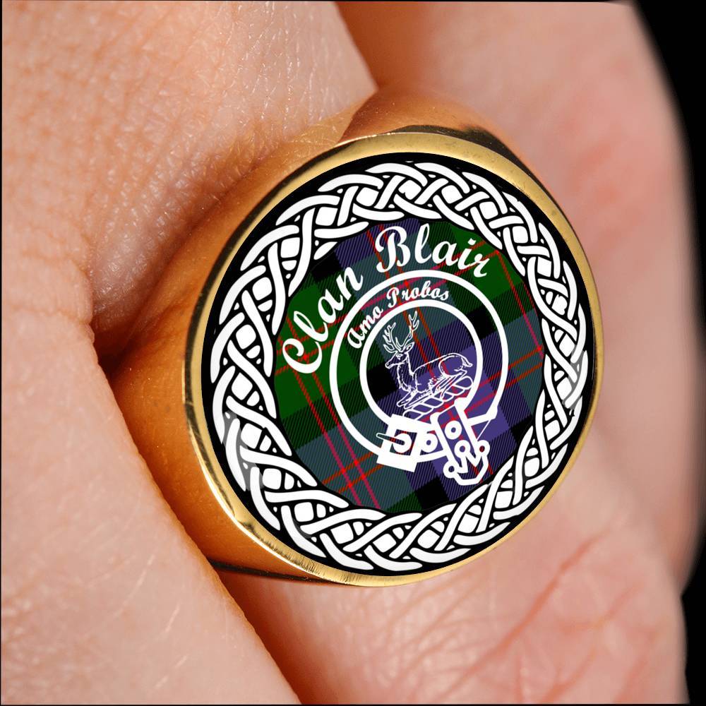 Blair Crest Clan Tartan Ring Scottish