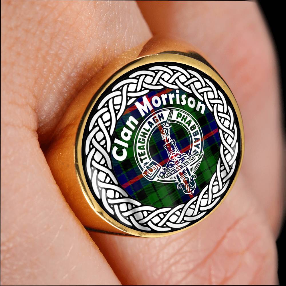 Morrison Crest Clan Tartan Ring Scottish