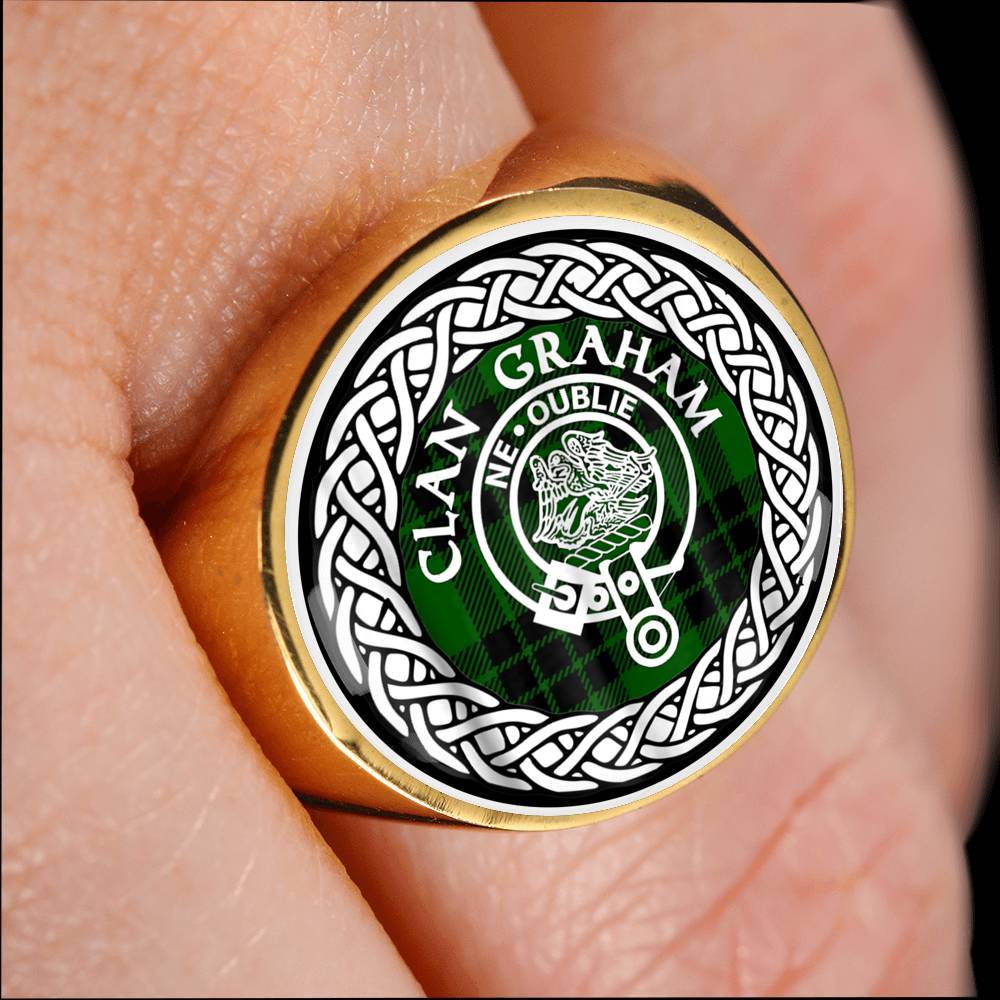 Graham Crest Clan Tartan Ring Scottish