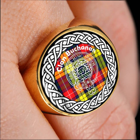 Image of Buchanan Crest Clan Tartan Ring Scottish