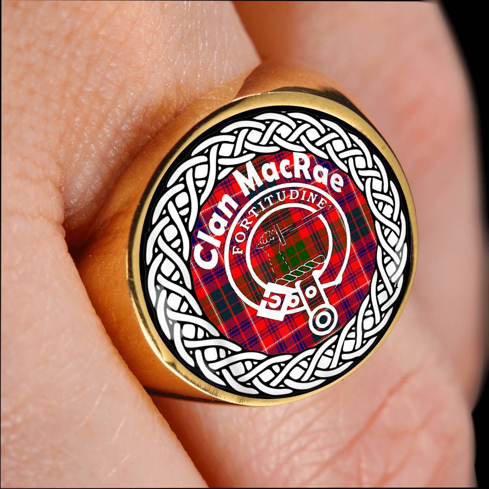 MacRae Crest Clan Tartan Ring Scottish
