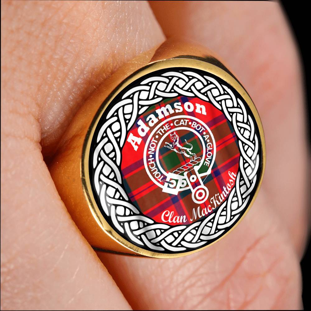Adamson Crest Clan Tartan Ring Scottish