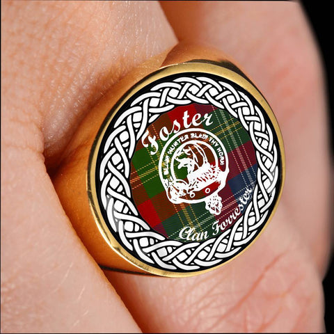 Image of Foster Crest Clan Tartan Ring Scottish