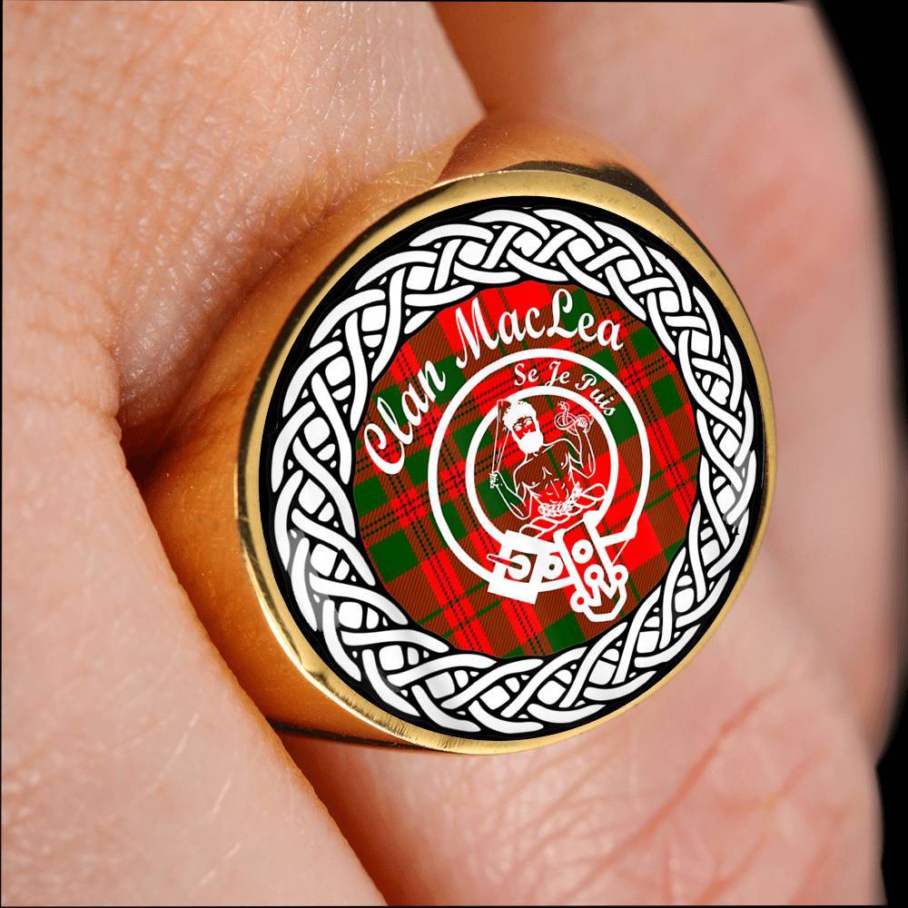 Maclea Crest Clan Tartan Ring Scottish