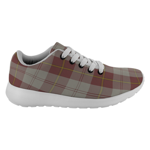 Image of ScottishShop Tartan Sneakers Cunningham Burgundy Dancers Scotland Tartan Running Shoes - shirtskishirt