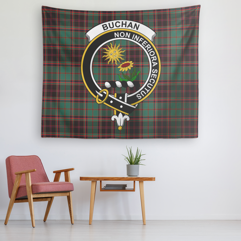 Image of Wall Tapestry Buchan Ancient Tartan Clan Badge Scottish