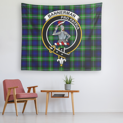 Image of Wall Tapestry Bannerman Tartan Clan Badge Scottish - shirtskishirt