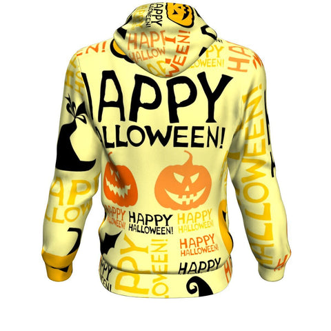 Image of Bats and Pumpkin Funny Ghost With Halloween Hoodie Over Print - shirtskishirt