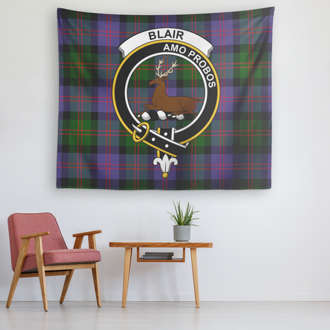 Image of Wall Tapestry Blair Modern Tartan Clan Badge Scottish