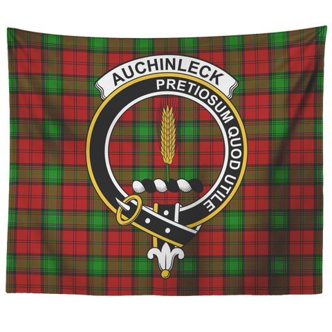 Image of Wall Tapestry Auchinleck Tartan Clan Badge Scottish - shirtskishirt