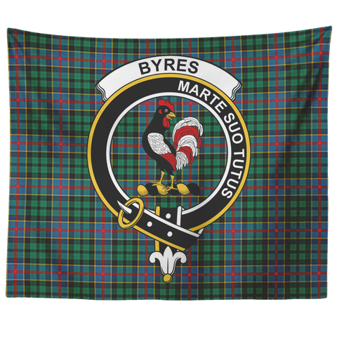 Image of Wall Tapestry Byres Tartan Clan Badge Scottish