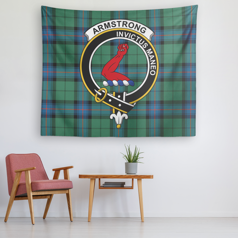 Image of Wall Tapestry Armstrong Ancient Tartan Clan Badge Scottish - shirtskishirt