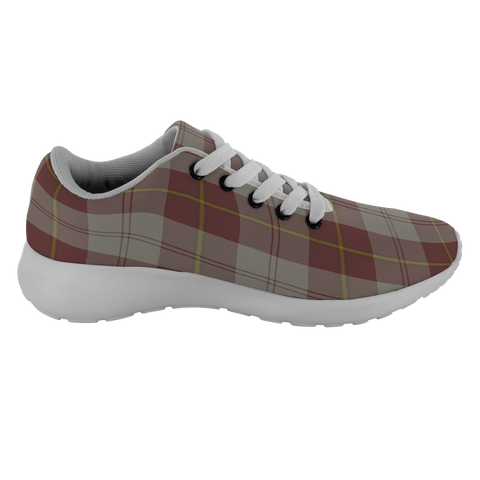 Image of ScottishShop Tartan Sneakers Cunningham Burgundy Dancers Scotland Tartan Running Shoes - shirtskishirt