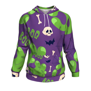 Hand Monsters Boo Halloween Hoodie Over Print - shirtskishirt