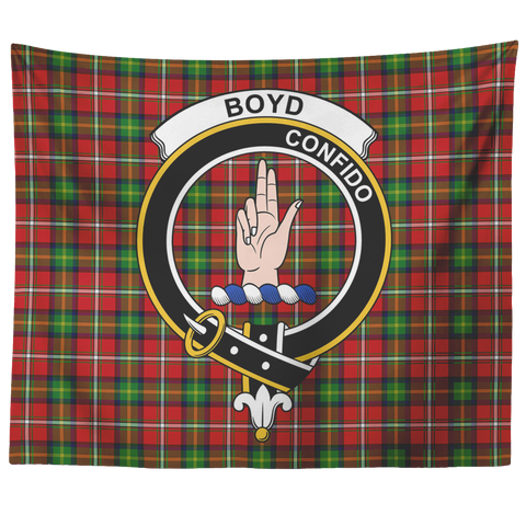 Image of Wall Tapestry Boyd Tartan Clan Badge Scottish