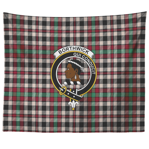 Image of Wall Tapestry Borthwick Ancient Tartan Clan Badge Scottish