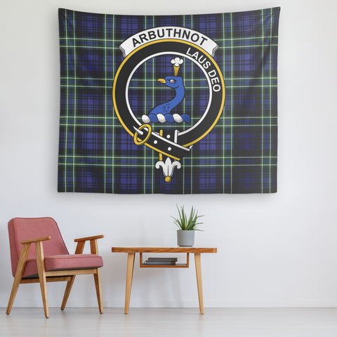 Image of Wall Tapestry Arbuthnot Tartan Clan Badge Scottish - shirtskishirt