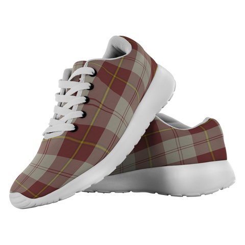 Image of ScottishShop Tartan Sneakers Cunningham Burgundy Dancers Scotland Tartan Running Shoes - shirtskishirt