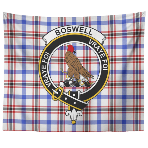 Image of Wall Tapestry Boswell Modern Tartan Clan Badge Scottish