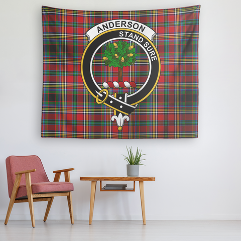 Image of Wall Tapestry Anderson Of Arbrake Tartan Clan Badge Scottish - shirtskishirt