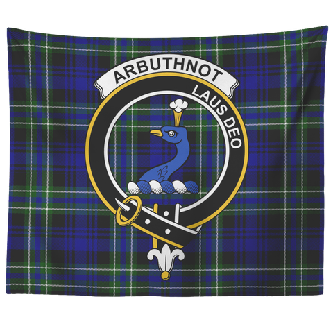 Image of Wall Tapestry Arbuthnot Hunting Tartan Clan Badge Scottish - shirtskishirt