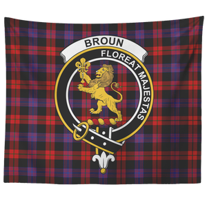 Wall Tapestry Brown Modern Tartan Clan Badge Scottish