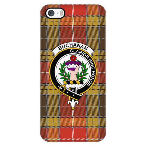 Image of Buchanan Old Set Weathered Scottish Clan Tartan Phone Case - shirtskishirt