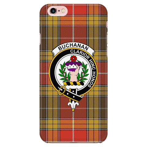 Image of Buchanan Old Set Weathered Scottish Clan Tartan Phone Case - shirtskishirt