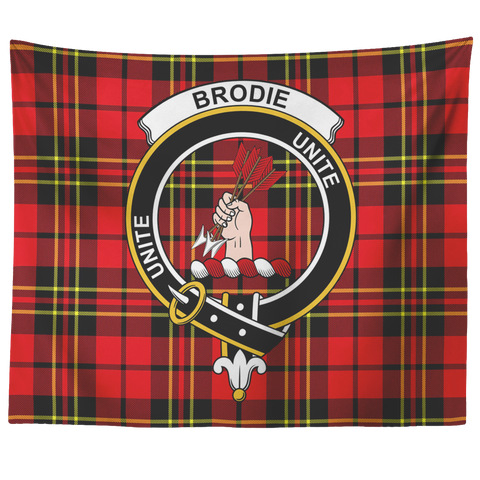 Image of Wall Tapestry Brodie Modern Tartan Clan Badge Scottish