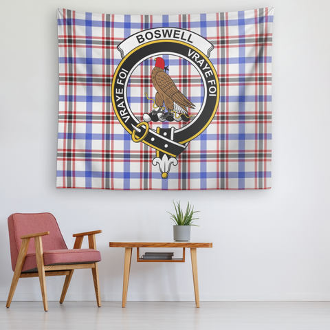 Image of Wall Tapestry Boswell Modern Tartan Clan Badge Scottish