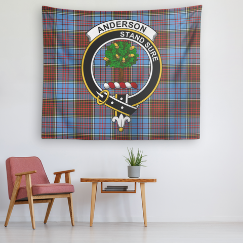 Image of Wall Tapestry Anderson Modern Tartan Clan Badge Scottish - shirtskishirt