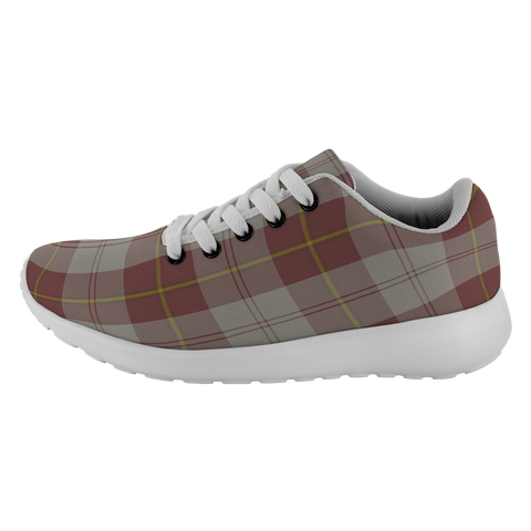 Image of ScottishShop Tartan Sneakers Cunningham Burgundy Dancers Scotland Tartan Running Shoes - shirtskishirt