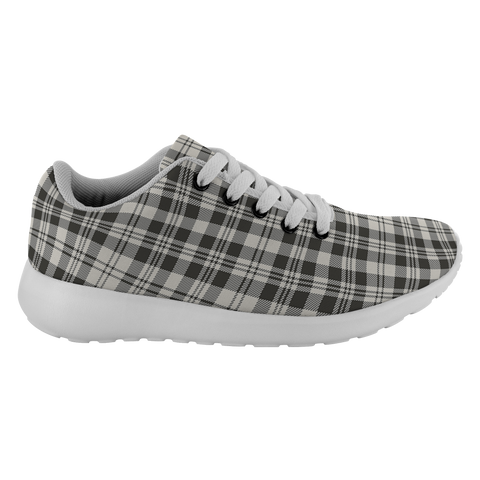 Image of Tartan Sneakers - Scott Black & White Ancient Scotland | Unisex Tartan Running Shoes | Sneakers Men & Women Tartan Shoes