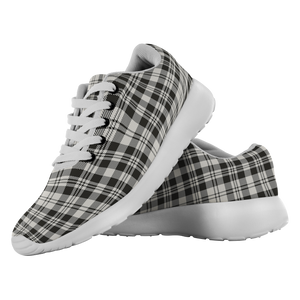 Tartan Sneakers - Scott Black & White Ancient Scotland | Unisex Tartan Running Shoes | Sneakers Men & Women Tartan Shoes