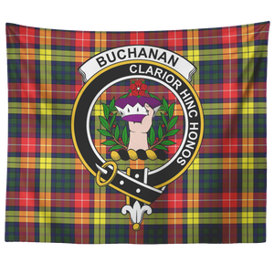 Wall Tapestry Buchanan Modern Tartan Clan Badge Scottish