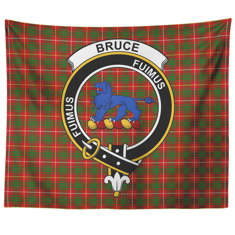 Image of Wall Tapestry Bruce Tartan Clan Badge Scottish