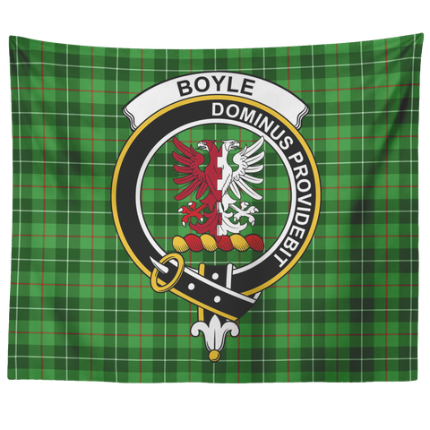 Image of Wall Tapestry Boyle Tartan Clan Badge Scottish