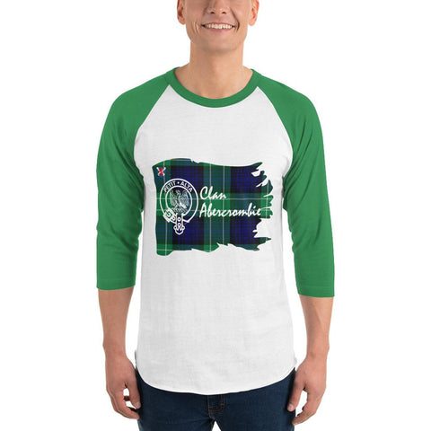 Image of Abercrombie Scottish Clan Tartan Badge Sleeve Baseball Tee