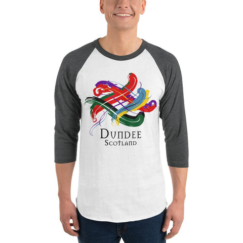 Image of Clan Dundee Scotland Tartan Scottish Sleeve Baseball Tee