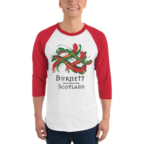 Image of Clan Burnett Tartan Scottish Sleeve Baseball Tee