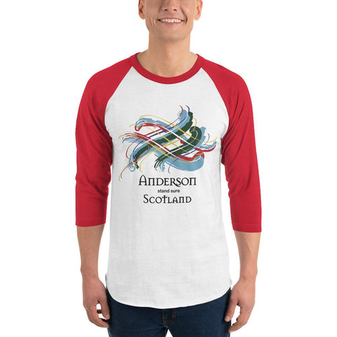 Image of Clan Anderson Tartan Scottish Sleeve Baseball Tee