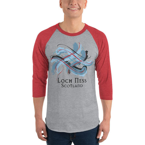 Image of Clan Loch Ness Tartan Scottish Sleeve Baseball Tee