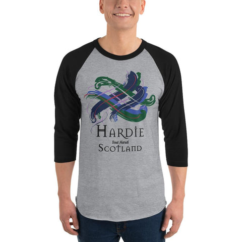 Image of Clan Hardie Tartan Scottish Sleeve Baseball Tee