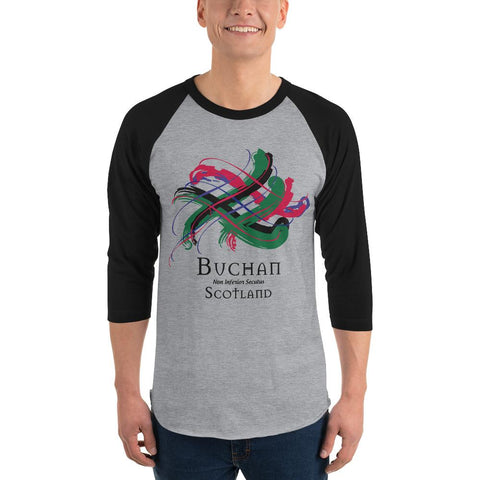 Image of Clan Buchan Tartan Scottish Sleeve Baseball Tee