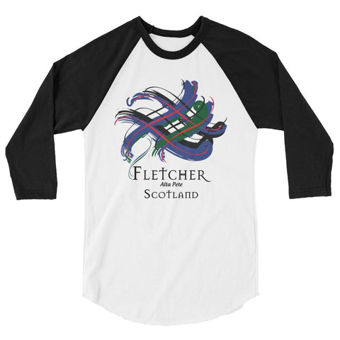 Image of Clan Fletcher Tartan Scottish Sleeve Baseball Tee