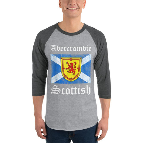 Image of Abercrombie Scottish Sleeve Baseball Tee Coat Arms Lion Flag