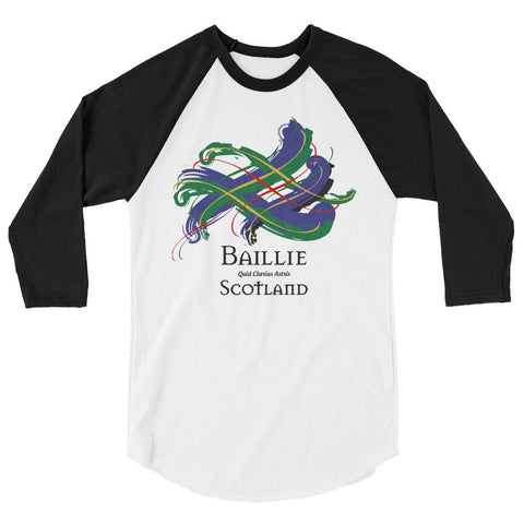 Image of Clan Baillie Tartan Scottish Sleeve Baseball Tee