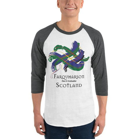 Image of Clan Farquharson Tartan Scottish Sleeve Baseball Tee